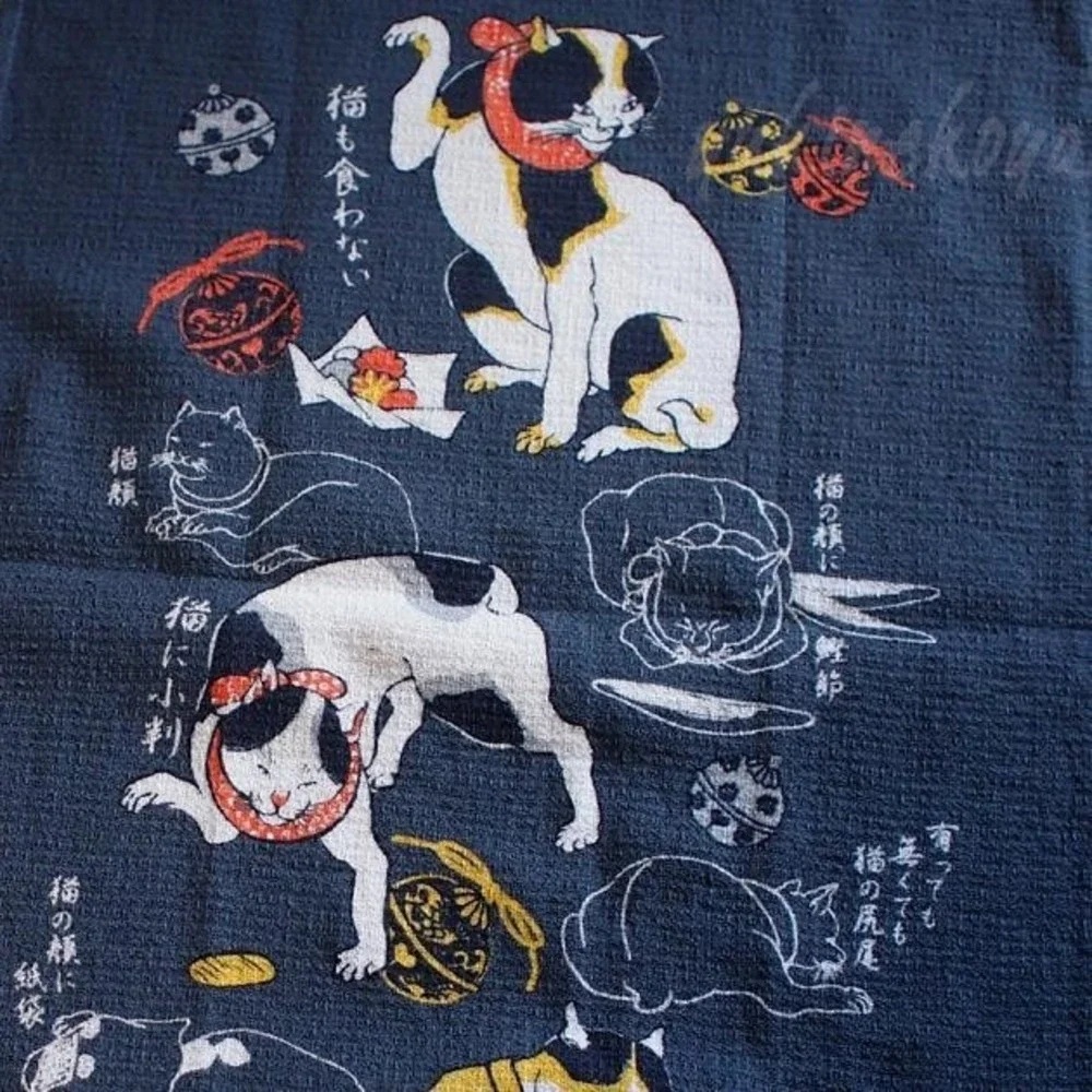 Special Edo Cat design - Japanese Spa & Onsen Towel -New/Unopened -made in Japan